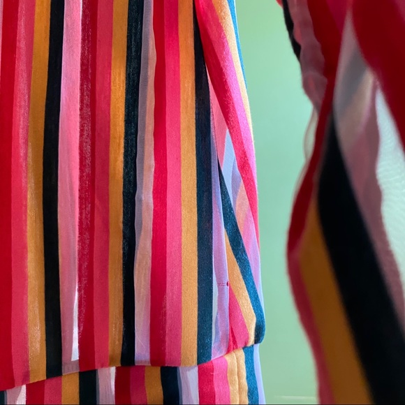 Striped sheer wrap top - Picture 3 of 5